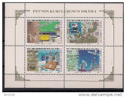 1990 Türkei  Mi. Bl. 29**MNH 150 Jahre Türkische Post. - Hojas Bloque