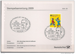 2009 Deuschland Germany   Mi. 2739  Stempelkarte Blatt 28 "200. Geburtstag Von Heinrich Hoffmann - 2001-2010