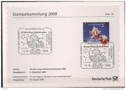 2009 Deuschland Germany   Mi. 2749  Stempelkarte Blatt 40  50 Jahre Unser Sandmänchen - 2001-2010