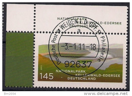 2011 Deuschland Germany Mi.2841  FD- Used Weiden EOL  Nationalpark Kellerwald-Edersee - Gebraucht