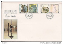 1993 Isle Of Man  Mi. 546-9 FDC  Europa: Zeitgenössische Kunst. - 1993