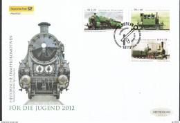 2012 Deutschland  Allem. Fed. Germany  Mi. 2946-8 FDC   Historische Dampflokomotiven. - 2011-…