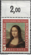 1952 Deutschland Germany  Mi. 148 **MNH 500. Geburtstag Von Leonardo Da Vinci. - Ungebraucht