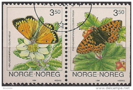 1996 Norwegen Mi. 1208  DO DU  Used     Schmetterlinge - Gebraucht
