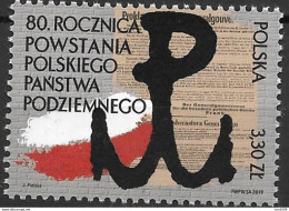 2019 Polen Mi. 5157 **MNH  80. Jahrestag Der Einrichtung Des Polnischen Untergrundstaates - Ungebraucht