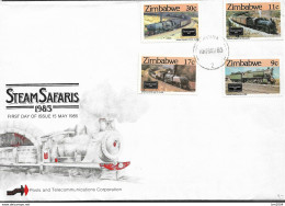 1985 Zimbabwe - Mi.-Nr. 303-6  FDC   Lokomotiven - Zimbabwe (1980-...)