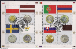 2008 UNO Wien Mi. 530-7  FD- Used  Flaggen Und Münzen Der Mitgliedstaaten - Blocks & Sheetlets