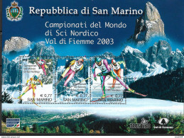 2003  San Marino  Mi. Bl. 32 **MNH  Nordische Skiweltmeisterschaften, Fleimstal. - Unused Stamps