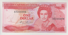 Eastern Caribbean Central Bank One Dollar East Caribbean States (1985-1988) Anguilla Not Named On Map ( M) Monserrat FDS - Caribes Orientales