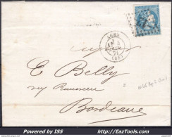 FRANCE N° 45B SUR LETTRE GC 12 AGEN LOT ET GARONNE + CAD DU 04/01/1871 - 1870 Ausgabe Bordeaux