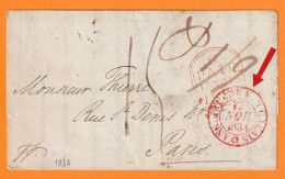 1834 - K WIV - Portion De Lettre Pliée En Français De Londres ? Vers Paris - Entrée Par Calais - Taxe 15 - ...-1840 Préphilatélie