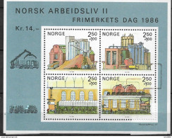 1986 Norwegen Mi. Bl. 6 **MNH Tag Der Briefmarke; Das Norwegische Berufsleben  - Die Papierindustrie - Hojas Bloque