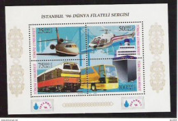 1996 Türkei Mi. Bl. 32 A **MNH  Internationale Briefmarkenausstellung ISTANBUL ’96 Verkehrsmittel. - Neufs
