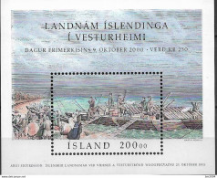 2000 Island     Mi.  Bl. 27 **MNH 125. Jahrestag Der Gründung Der Isländischen Siedlung Vesturheim In Kanada. - Blocks & Sheetlets