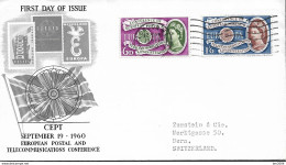 1960 Grossbritannien    Mi. 341-2 FDC  Europa - 1960