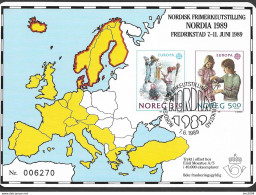 1989 Norwegen Mi. 1019-20   Europa  Kinderspiele - Ganzsache - Sonderpostkarte / Nordia -  Used - 1989