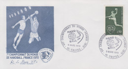 Enveloppe    FRANCE    7éme   Championnat  Du   Monde   De   HAND - BALL    TROYES    1970 - Pallamano