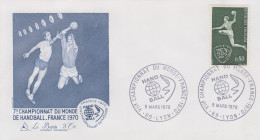 Enveloppe    FRANCE    7éme   Championnat  Du   Monde   De   HAND - BALL    LYON    1970 - Balonmano