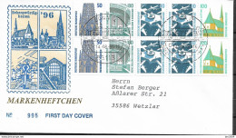 1996  Germany Deutschland  Mi H Bl. 38 FDC  Sehenswürdigkeiten - 1991-2000