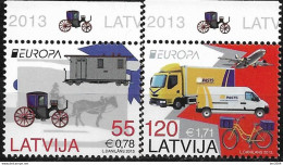 2013 Lettland   Mi.881-2**MNH Europa: Postfahrzeuge. - 2013