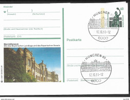 1991  Deutschland Allem. Fed. Germany  Maximillaneum  Bayrischer Landtag - Cartes Postales - Oblitérées