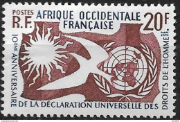 1958 Afrique Occidentale Francaise Mi.  **MNH 10. Jahrestag Der Allgemeinen Erklärung Der Menschenrechte. - Joint Issues