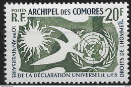 1958 Archipel Des Comores  YV 15  Mi. 38  **MNH 10. Jahrestag Der Allgemeinen Erklärung Der Menschenrechte. - Joint Issues