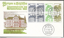 1982  Germany Deutschland  Mi H Bl.29 FDC Oben +unten  Geschnitten  Burgen Und Schlösser - 1981-1990
