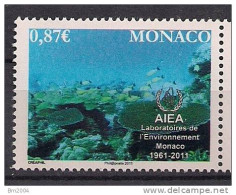 2011.01.20 Monaco Mi.3019**MNH  50 Jahre Umweltlaboratorien   AEO - Protection De L'environnement & Climat