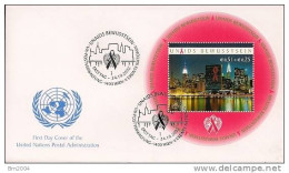 2002 UNO Wien Mi. Bl. 16 FDC  Aids - FDC
