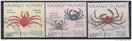 1993 Grönland Mi. 231-3 Used  Krabben. - Oblitérés