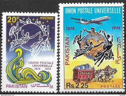 1974 Pakistan Mi. 375-6**MNH    100 Jahre Weltpostverein (UPU) - Pakistan