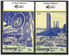 2000 UNO New York   Mi. 837-8 Used  55 Jahre Vereinte Nationen (UNO) - Oblitérés