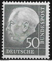 1954 Deutschland Germany   Mi. 189 ** MNH  Prof Schlegel  "50 Pf. Heuss" - Ungebraucht