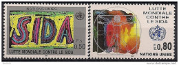 199 UNO Genf Mi. 184-5 **MNH  Weltweite Aidsbekämpfung. - Neufs