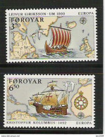 1992 Färöer  Mi. 231-2** MNH  Europa: 500. Jahrestag Der Entdeckung Von Amerika - 1992