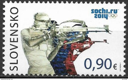 2014 Slowakei  Mi. 727**MNH   Olympische Winterspiele, Sotschi Biathlon - Ungebraucht