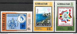 1977 Gibraltar   Mi. 364-6 ** MNH  Internationale Briefmarkenausstellung AMPHILEX ’77, Amsterdam. - 1977