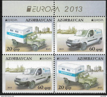 2013 Aserbaidschan Mi.793-4 D**MNH Europa: Postfahrzeuge. - 2013