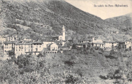 23673 " UN SALUTO DA PURA (MALCANTONE) " PANORAMA-VERA FOTO-CART.SPED.1912 - Pura