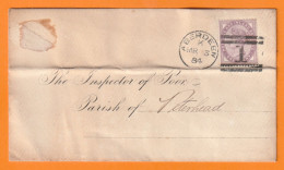 1884 - QV - Enveloppe De ABERDEEN Vers The Inspector Of Poor, PETERHEAD , Scotland, Ecosse - 1 D Stamp - Arrival Stamp - Marcofilie