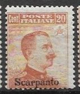 Italy 1912 Aegean Mnh ** Scarpanto No Watermark 280 Euros - Egée (Scarpanto)