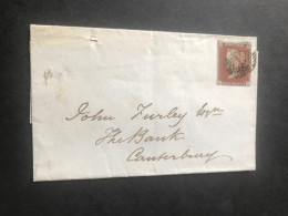 1849 GB QV 1d Imperf Letter S I Pmk.11 To Canterbury See Photos Offers Welcome - Cartas & Documentos