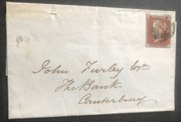 1849 GB QV 1d Imperf Letter S I Pmk.11 To Canterbury See Photos Offers Welcome - Covers & Documents