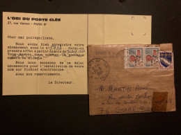 LETTRE TP COQ DE DECARIS 0,30 Paire De Carnet + TROYES 0,10 OBL.29-6 1966 PARIS 42 - 1962-1965 Gallo De Decaris