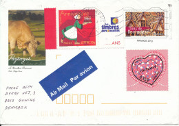 France Postal Stationery Cover Uprated With Personal Stamp And Sent To Denmark - Brieven En Documenten