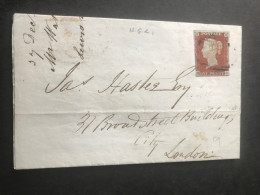 1844-48 GB QV 1d Imperf 2 Diff Letters Part Of H B And 17 Square Covers Sent London Edinburgh See Photos - Storia Postale