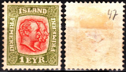 ICELAND / ISLAND 1907 Kings. 1E Watermark Crown, MH OG Lot #2 - Nuevos