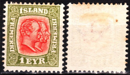 ICELAND / ISLAND 1907 Kings. 1E Watermark Crown, Mint No Gum, Lot #3 - Nuovi