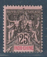CHINE - N°55 * (1904) 25c Noir Sur Rose - Ungebraucht